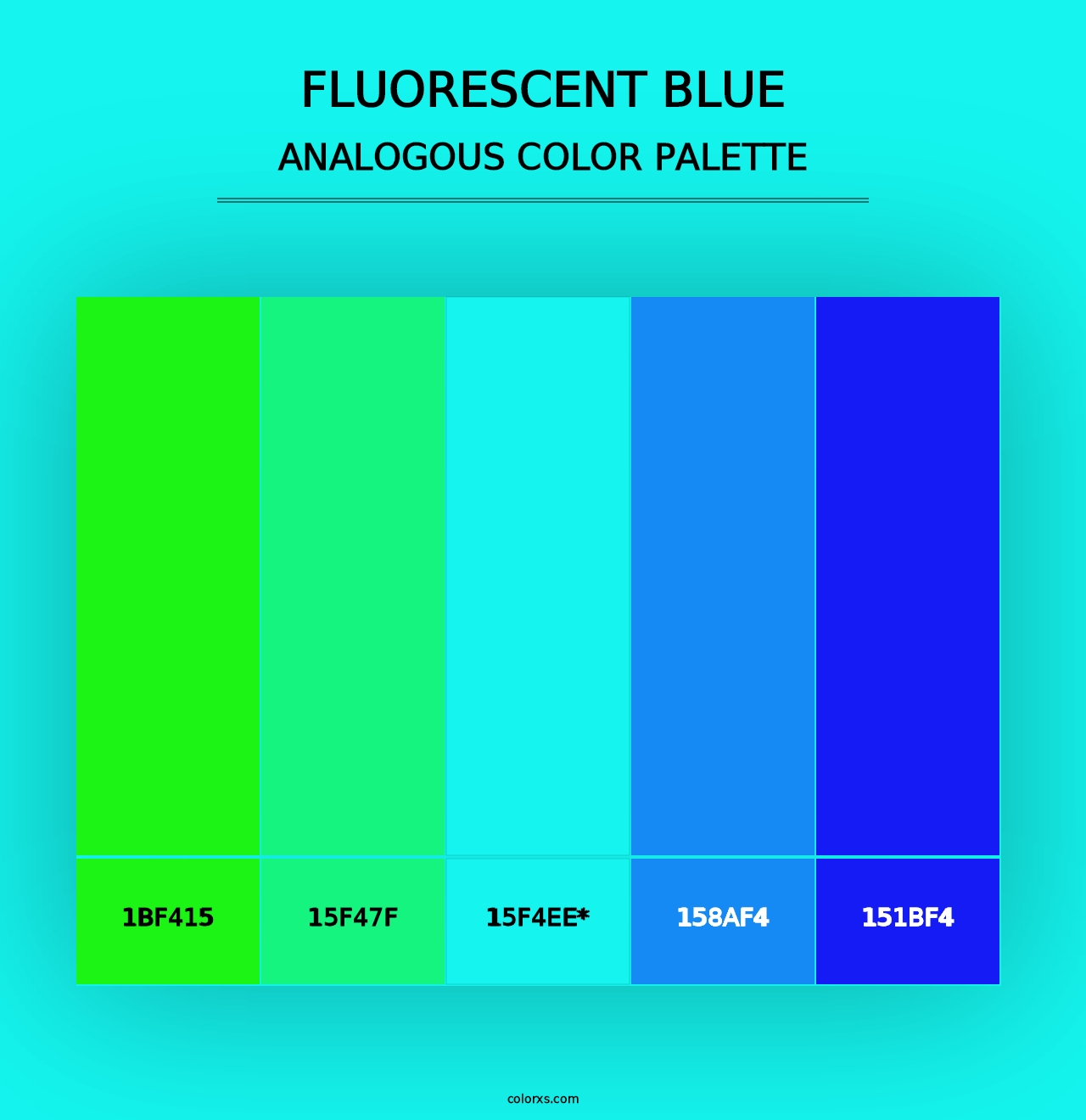 Fluorescent Blue - Analogous Color Palette