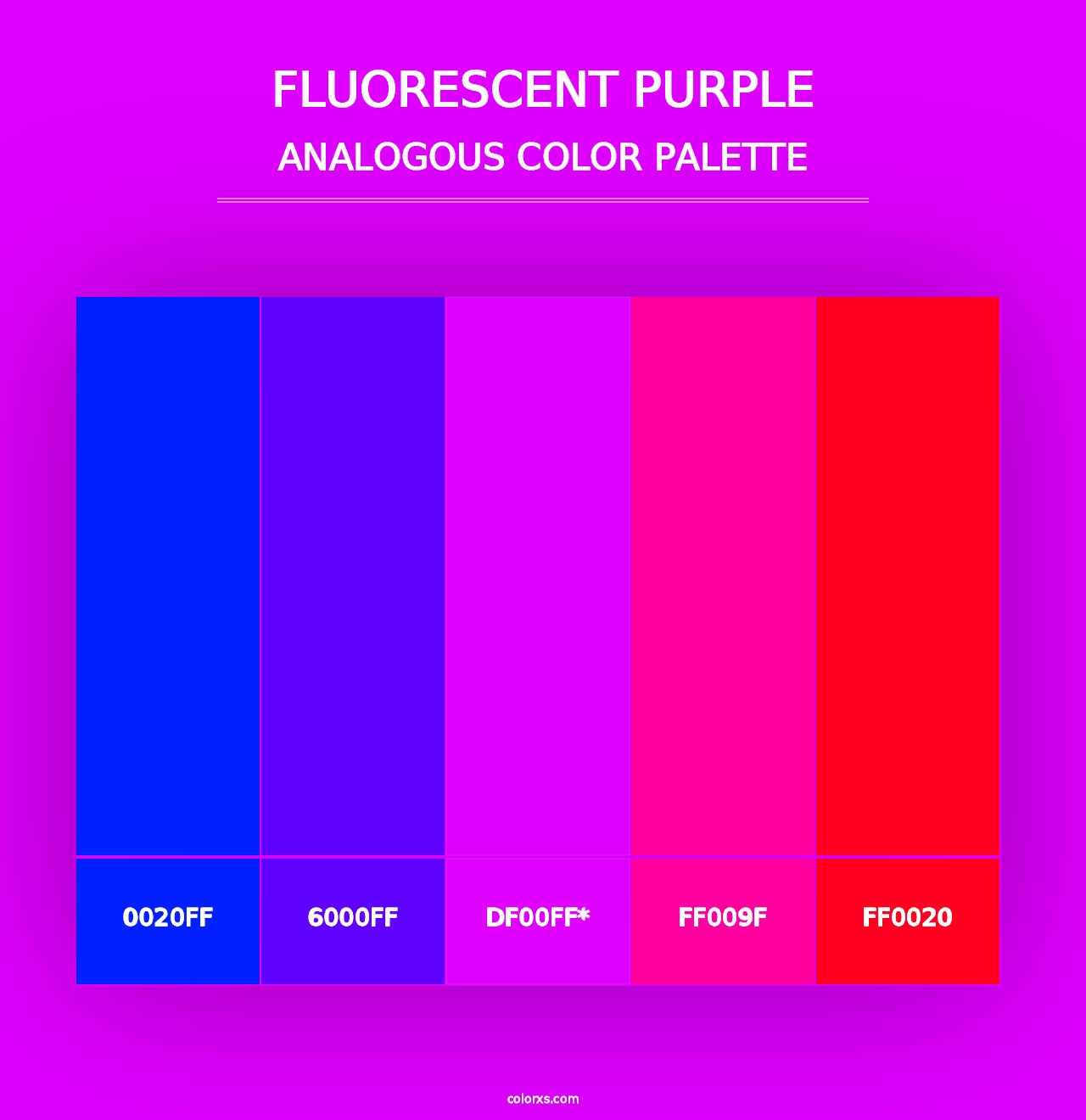 Fluorescent Purple - Analogous Color Palette