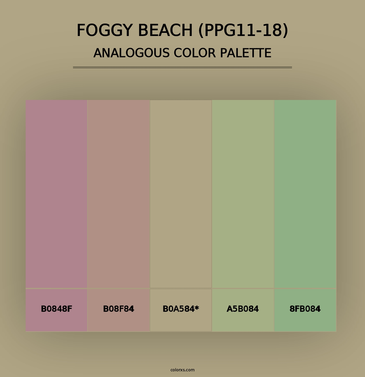 Foggy Beach (PPG11-18) - Analogous Color Palette