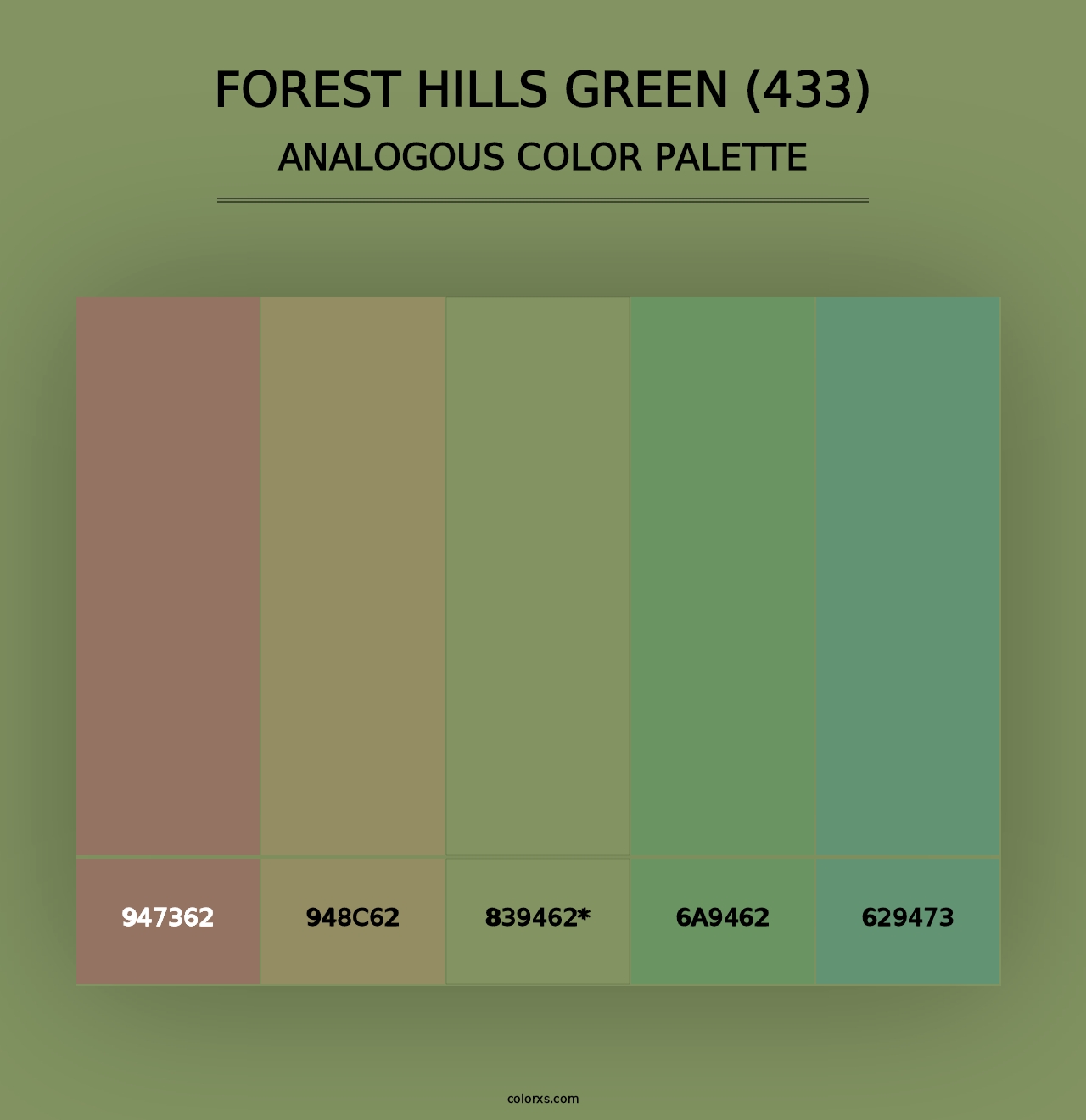 Forest Hills Green (433) - Analogous Color Palette