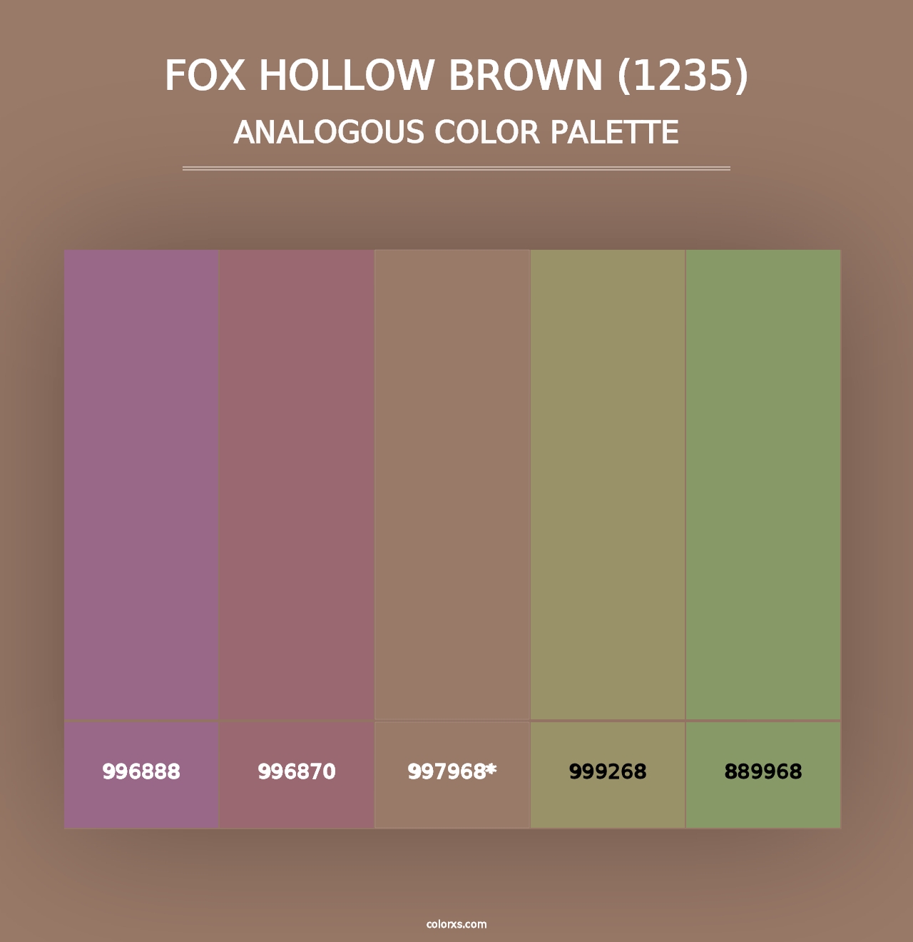 Fox Hollow Brown (1235) - Analogous Color Palette