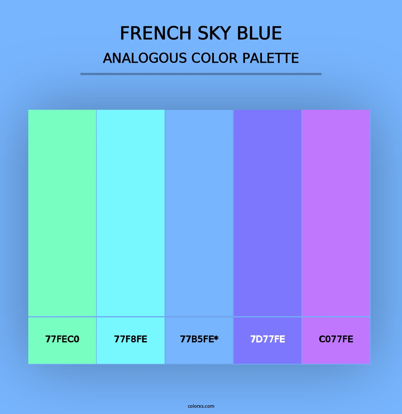 French Sky Blue - Analogous Color Palette