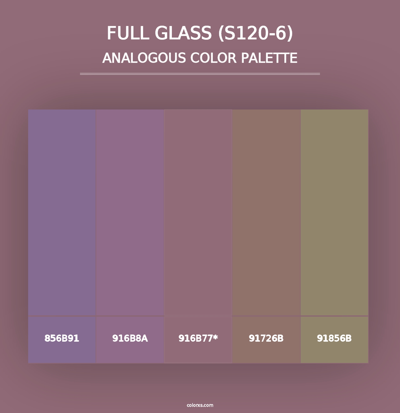 Full Glass (S120-6) - Analogous Color Palette