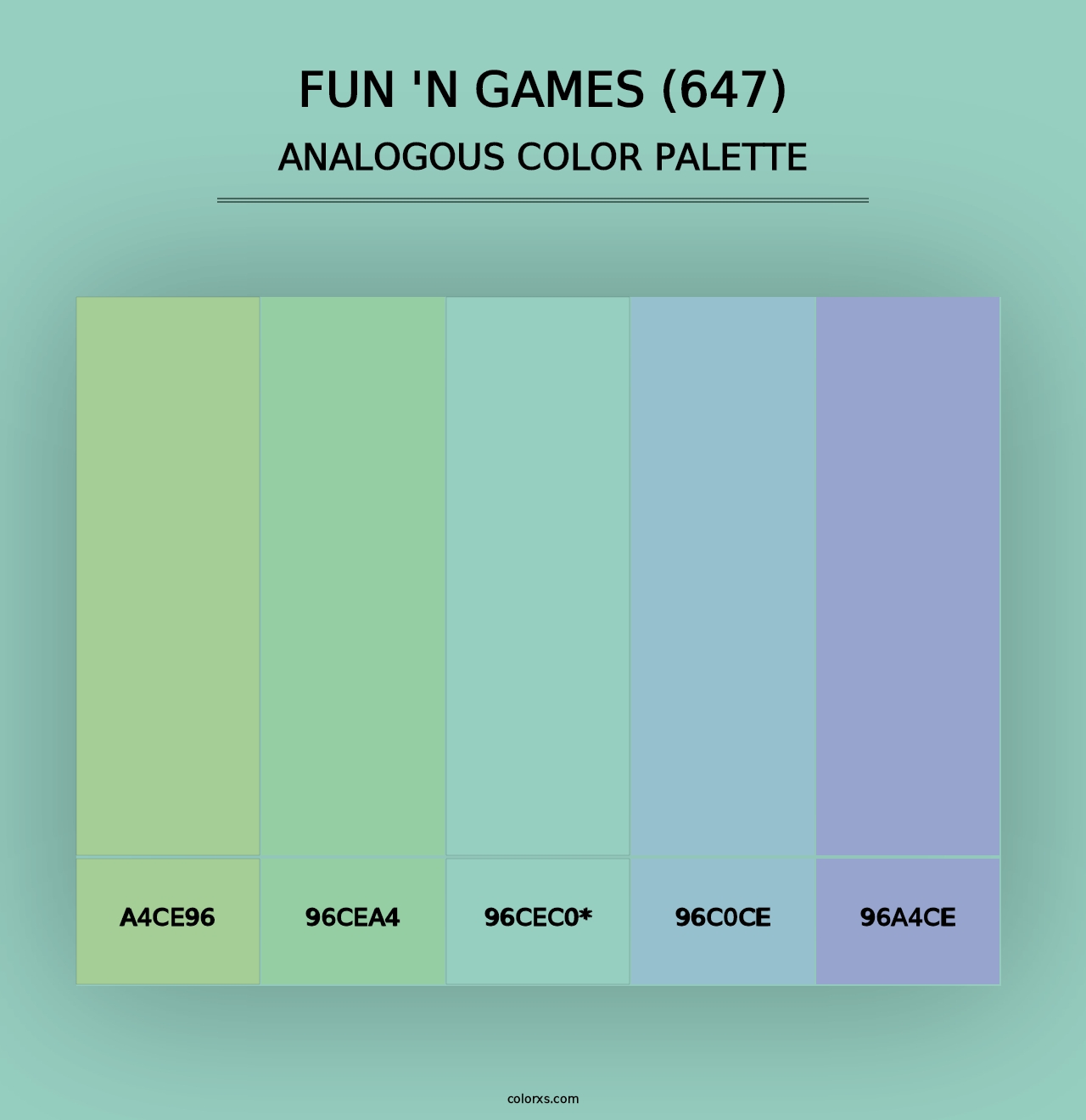 Fun 'n Games (647) - Analogous Color Palette