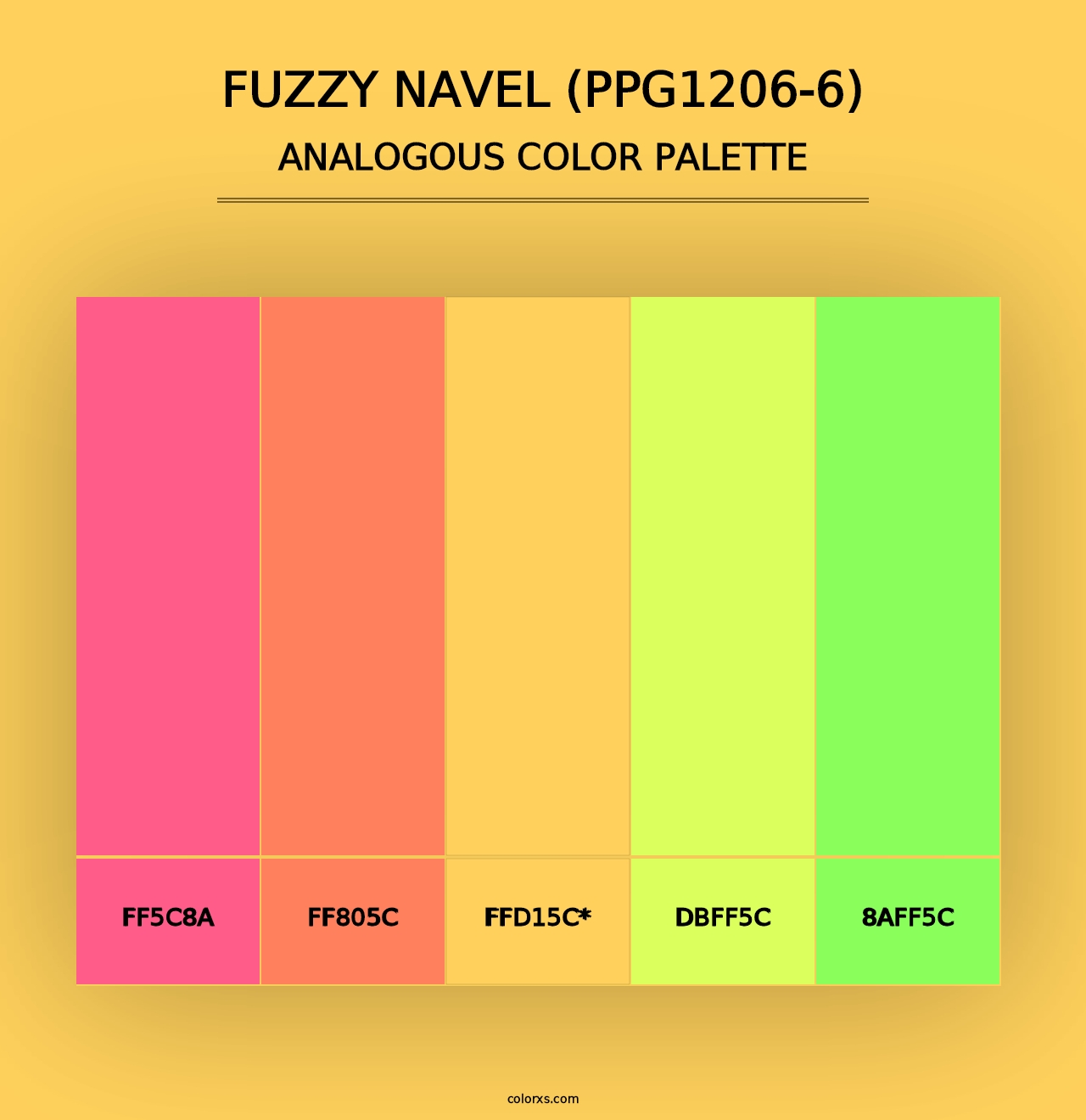 Fuzzy Navel (PPG1206-6) - Analogous Color Palette