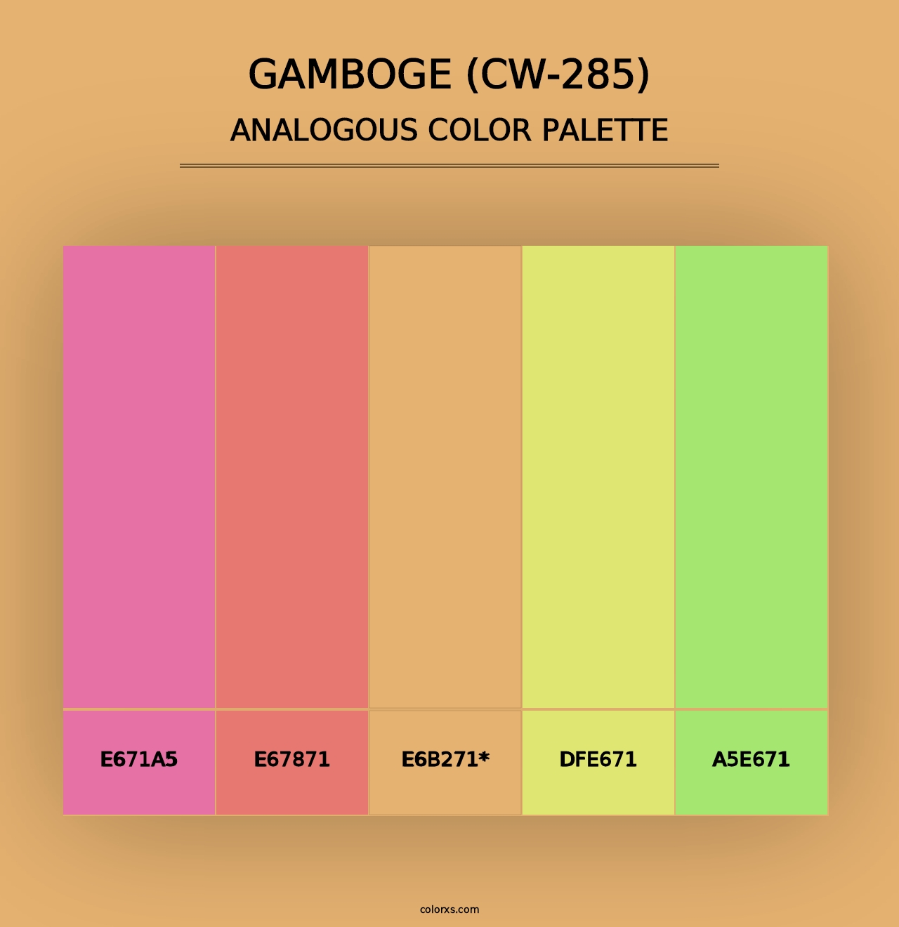 Gamboge (CW-285) - Analogous Color Palette