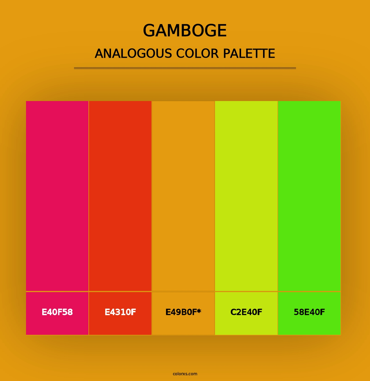 Gamboge - Analogous Color Palette