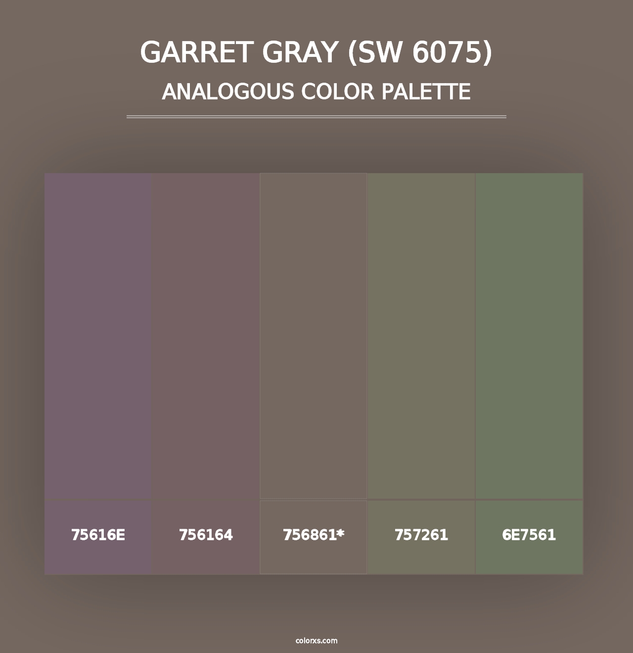 Garret Gray (SW 6075) - Analogous Color Palette