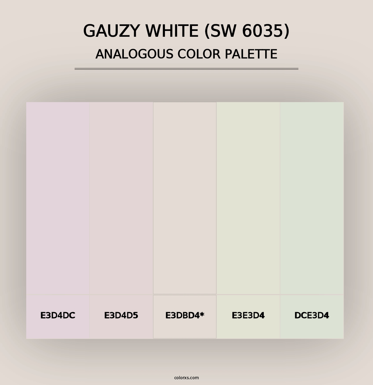 Gauzy White (SW 6035) - Analogous Color Palette