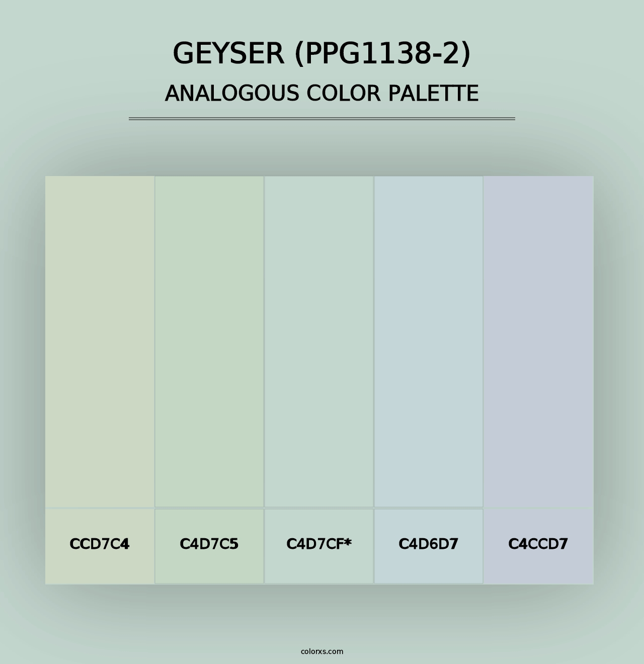 Geyser (PPG1138-2) - Analogous Color Palette