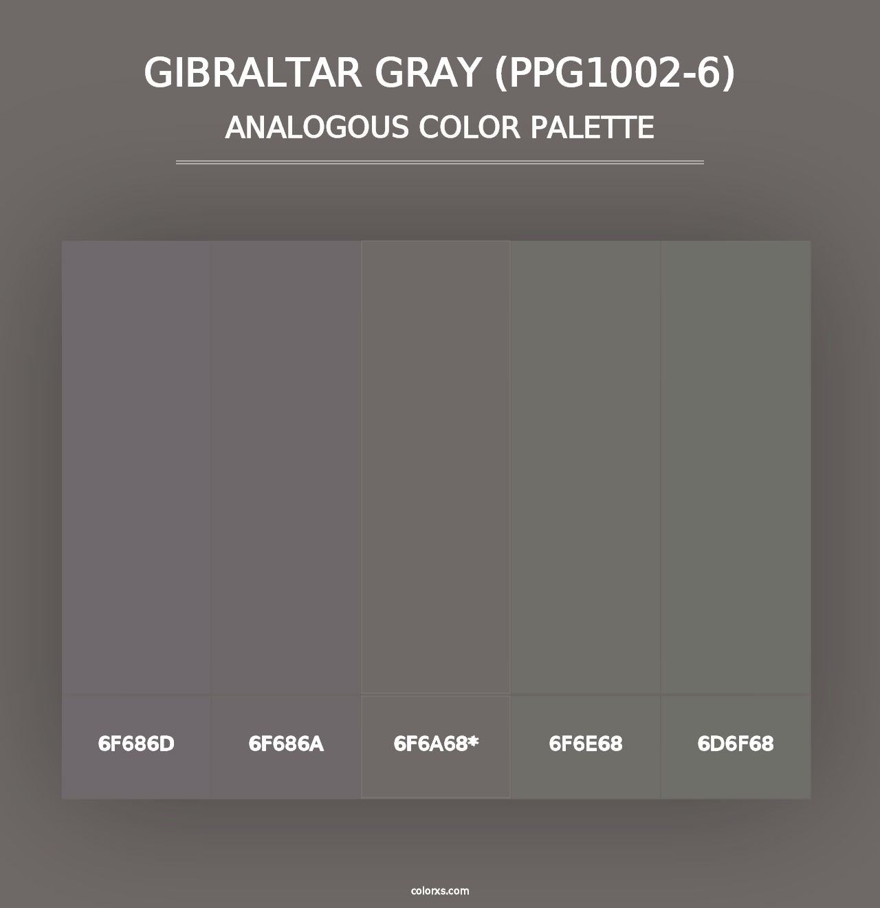 Gibraltar Gray (PPG1002-6) - Analogous Color Palette