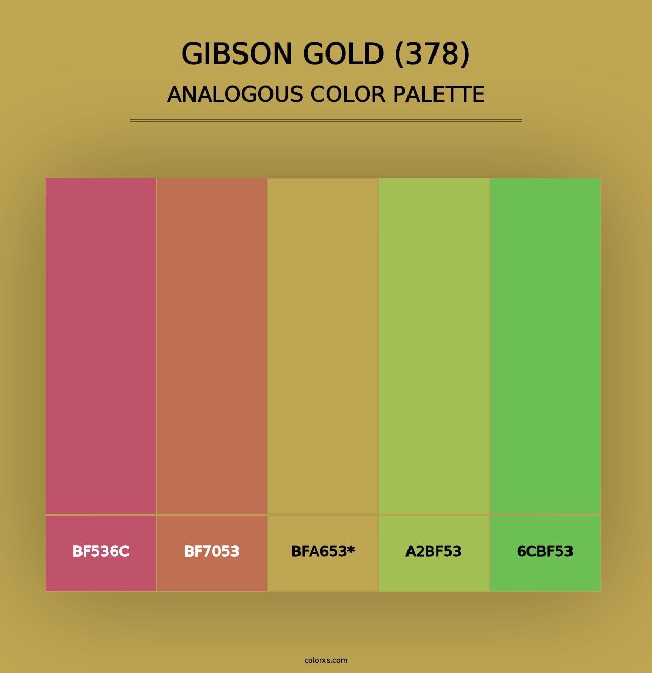 Gibson Gold (378) - Analogous Color Palette