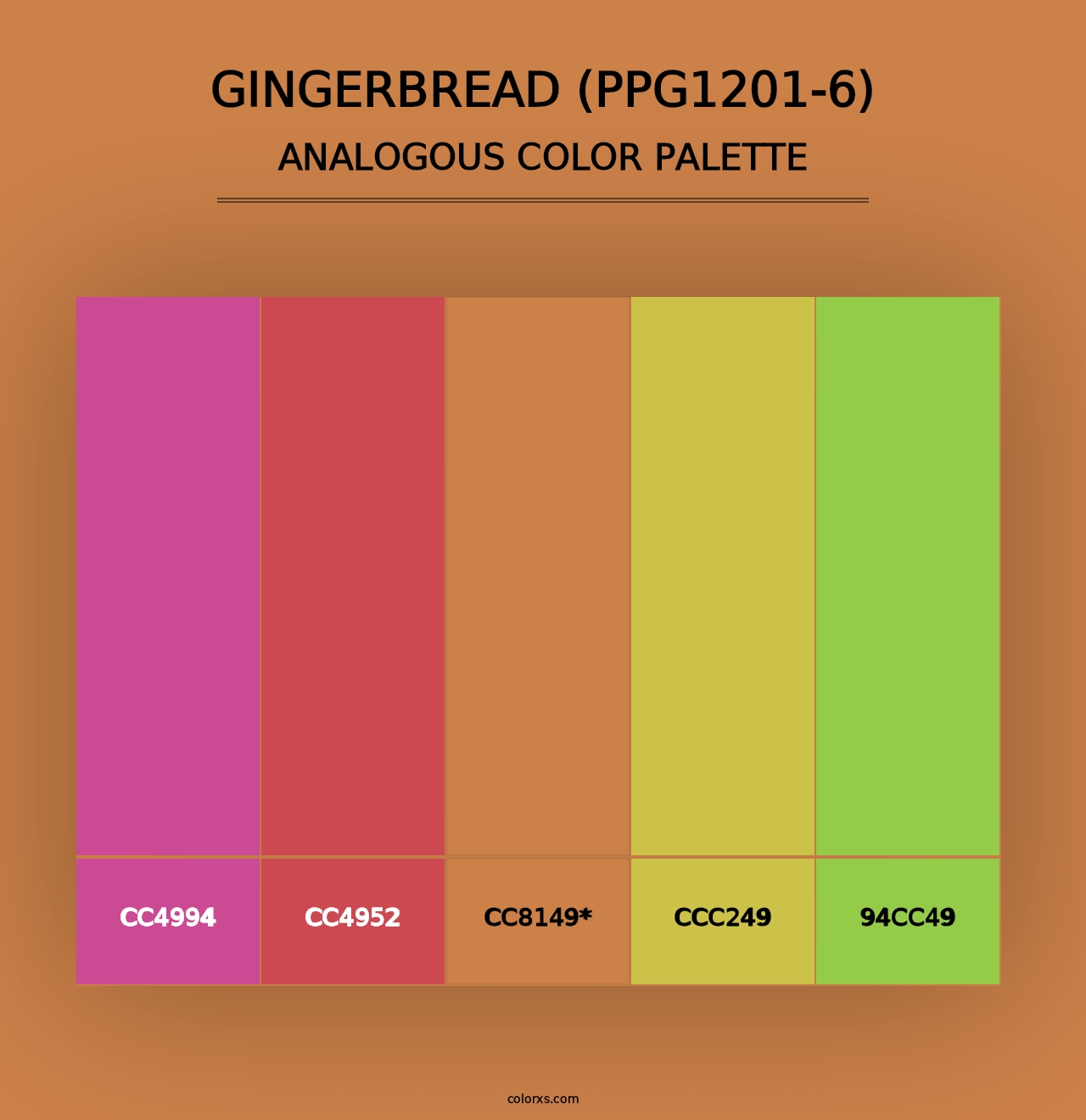 Gingerbread (PPG1201-6) - Analogous Color Palette