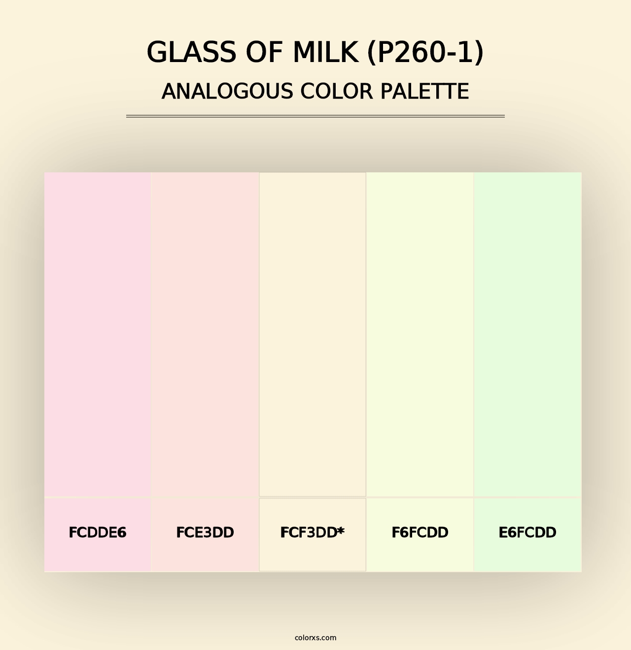 Glass Of Milk (P260-1) - Analogous Color Palette