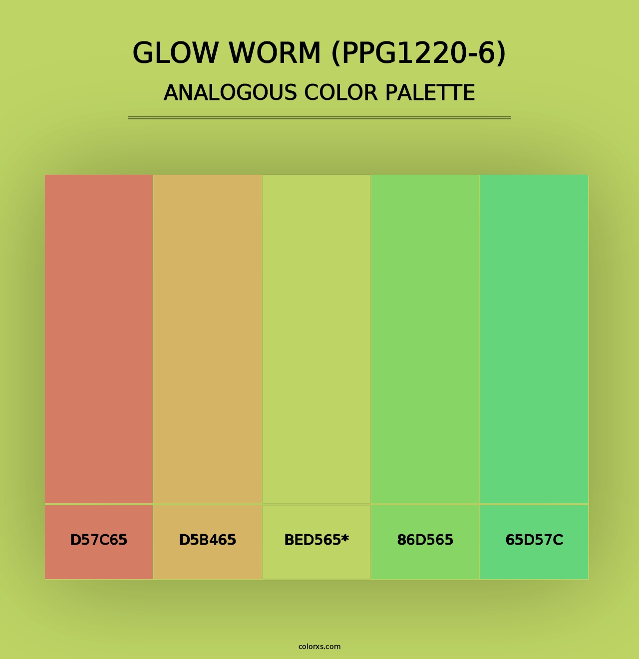 Glow Worm (PPG1220-6) - Analogous Color Palette