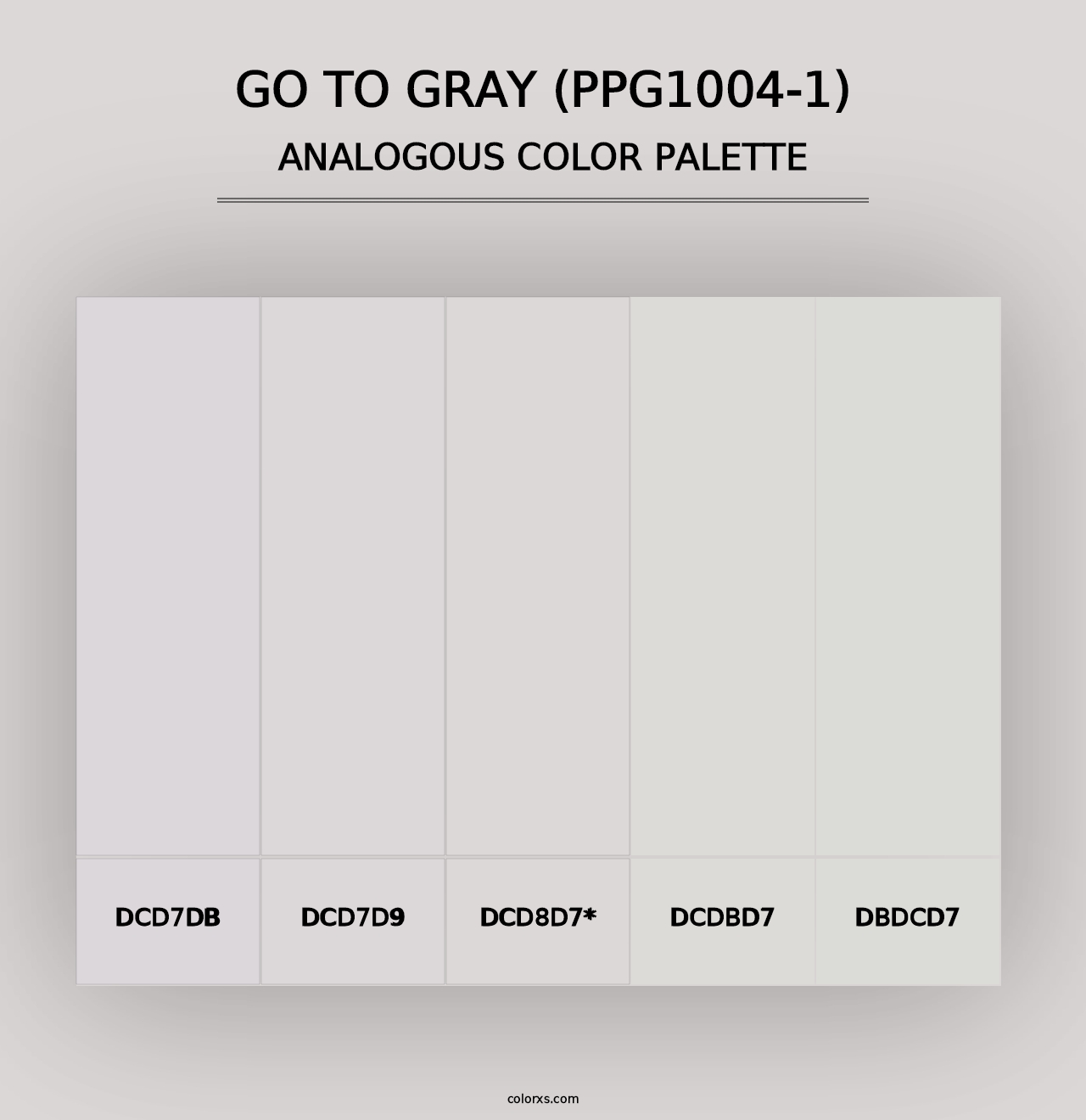 Go To Gray (PPG1004-1) - Analogous Color Palette