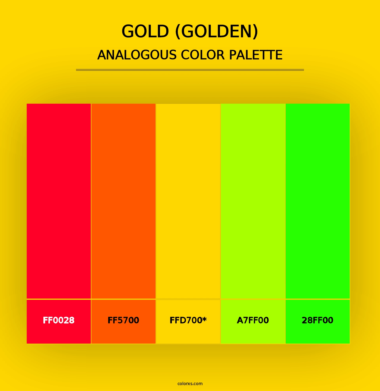 Gold (Golden) - Analogous Color Palette