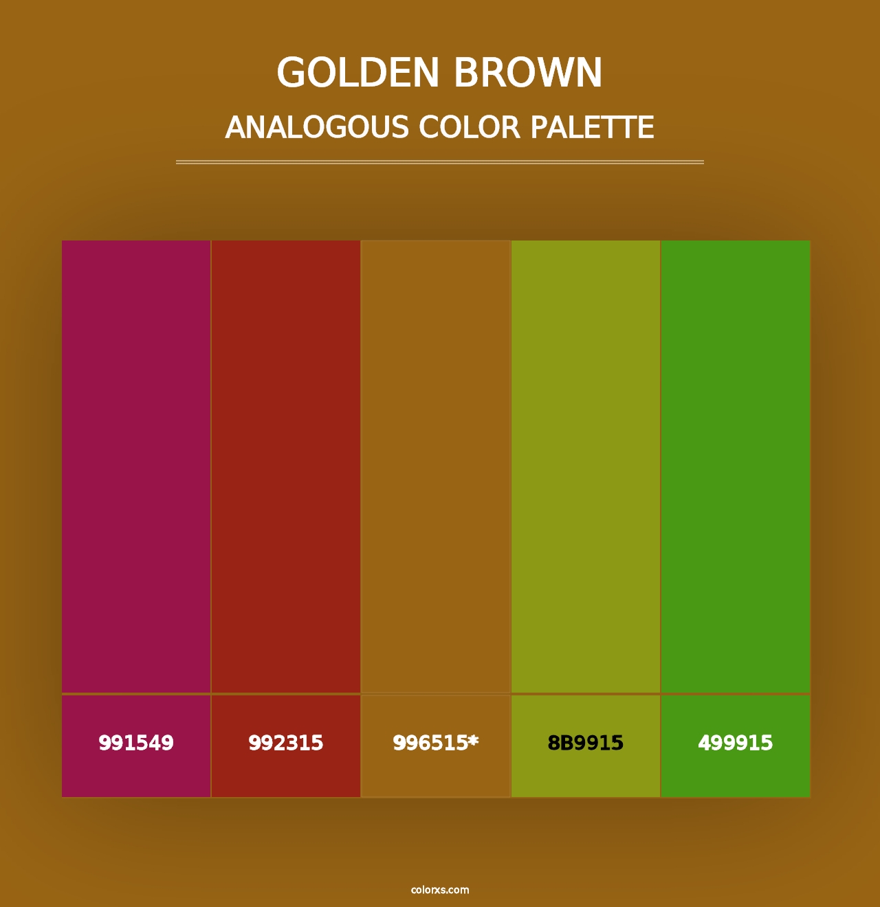 Golden brown - Analogous Color Palette