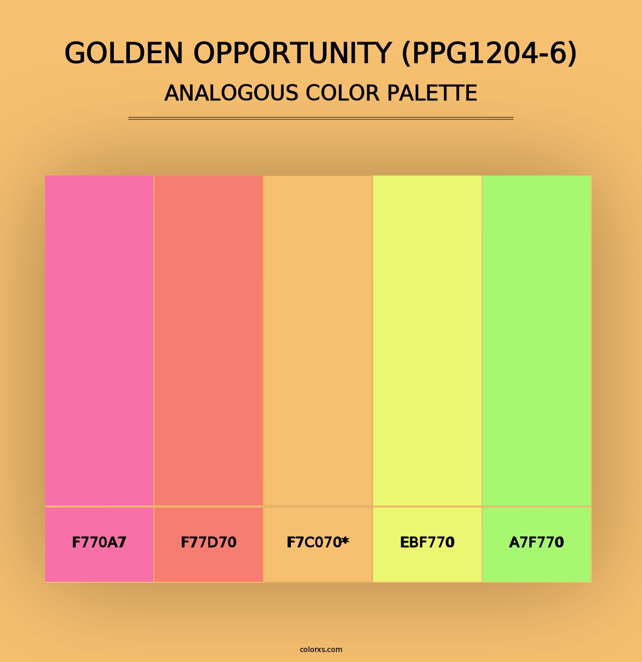 Golden Opportunity (PPG1204-6) - Analogous Color Palette