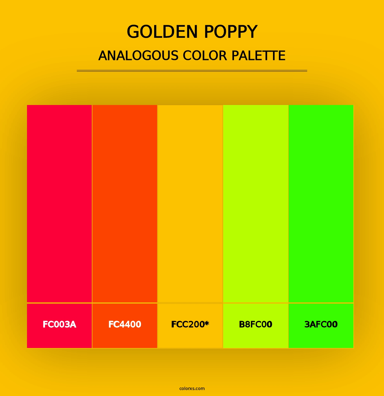 Golden Poppy - Analogous Color Palette