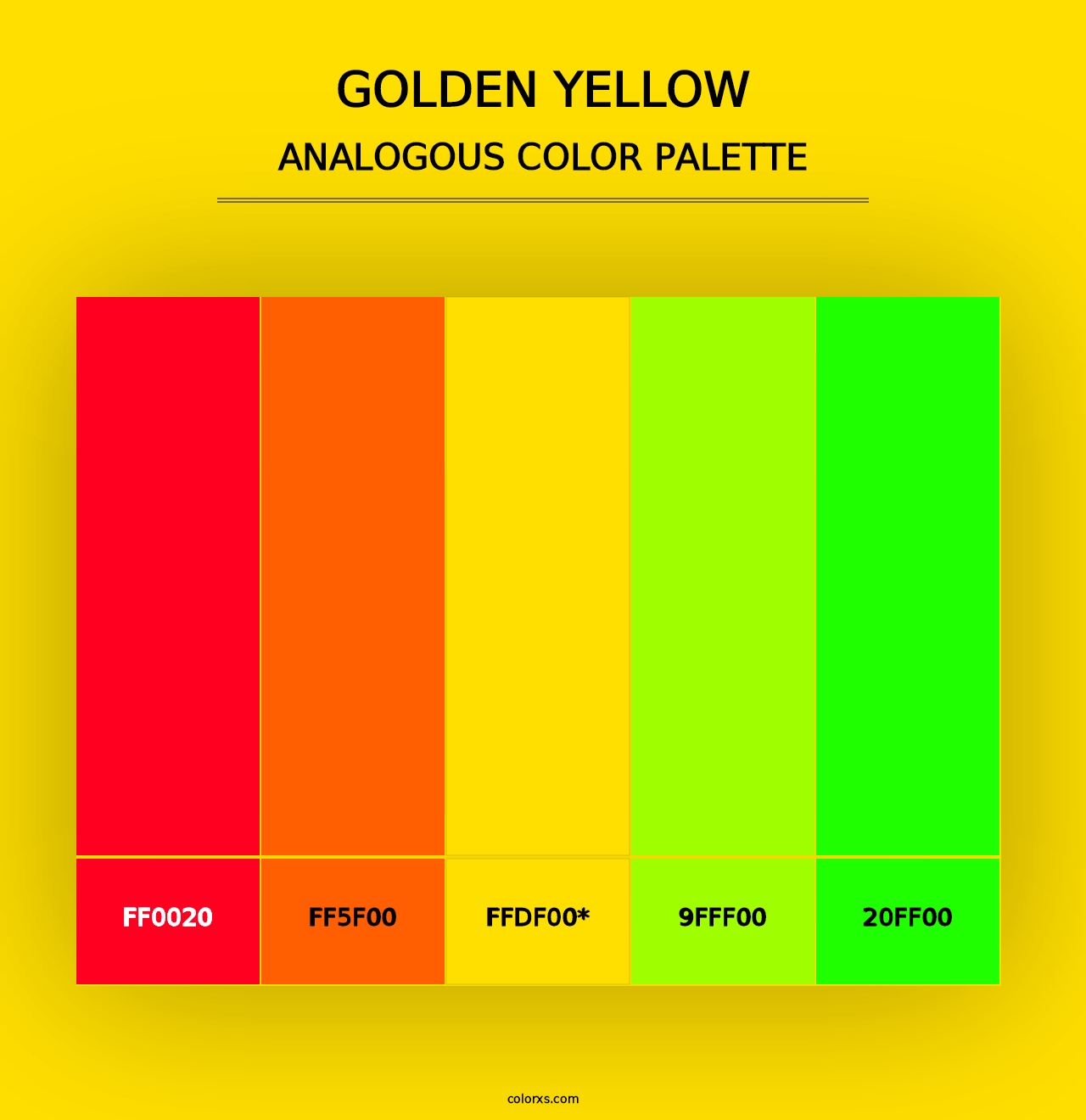 Golden Yellow - Analogous Color Palette