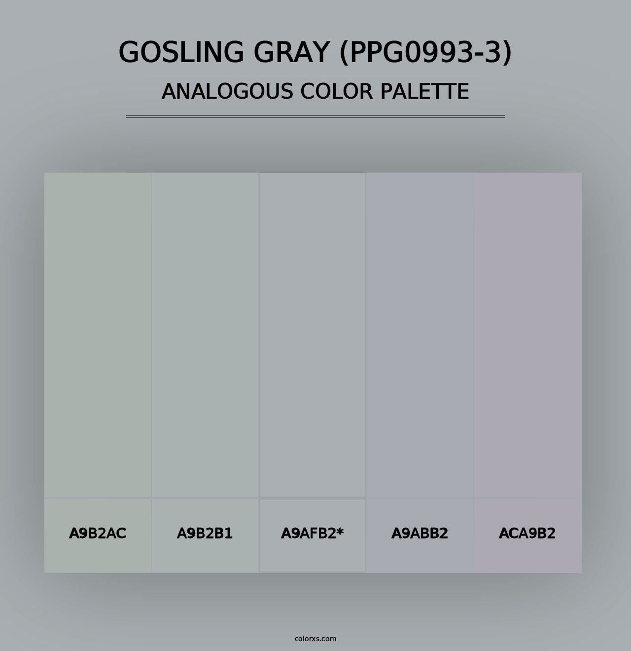 Gosling Gray (PPG0993-3) - Analogous Color Palette