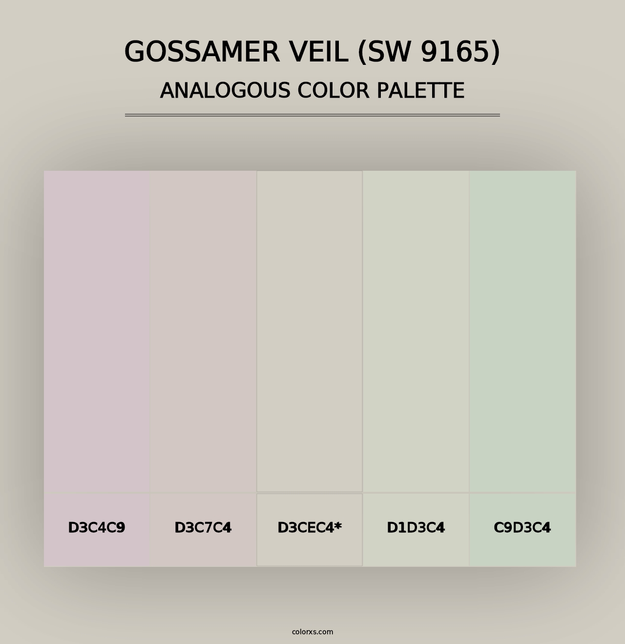 Gossamer Veil (SW 9165) - Analogous Color Palette