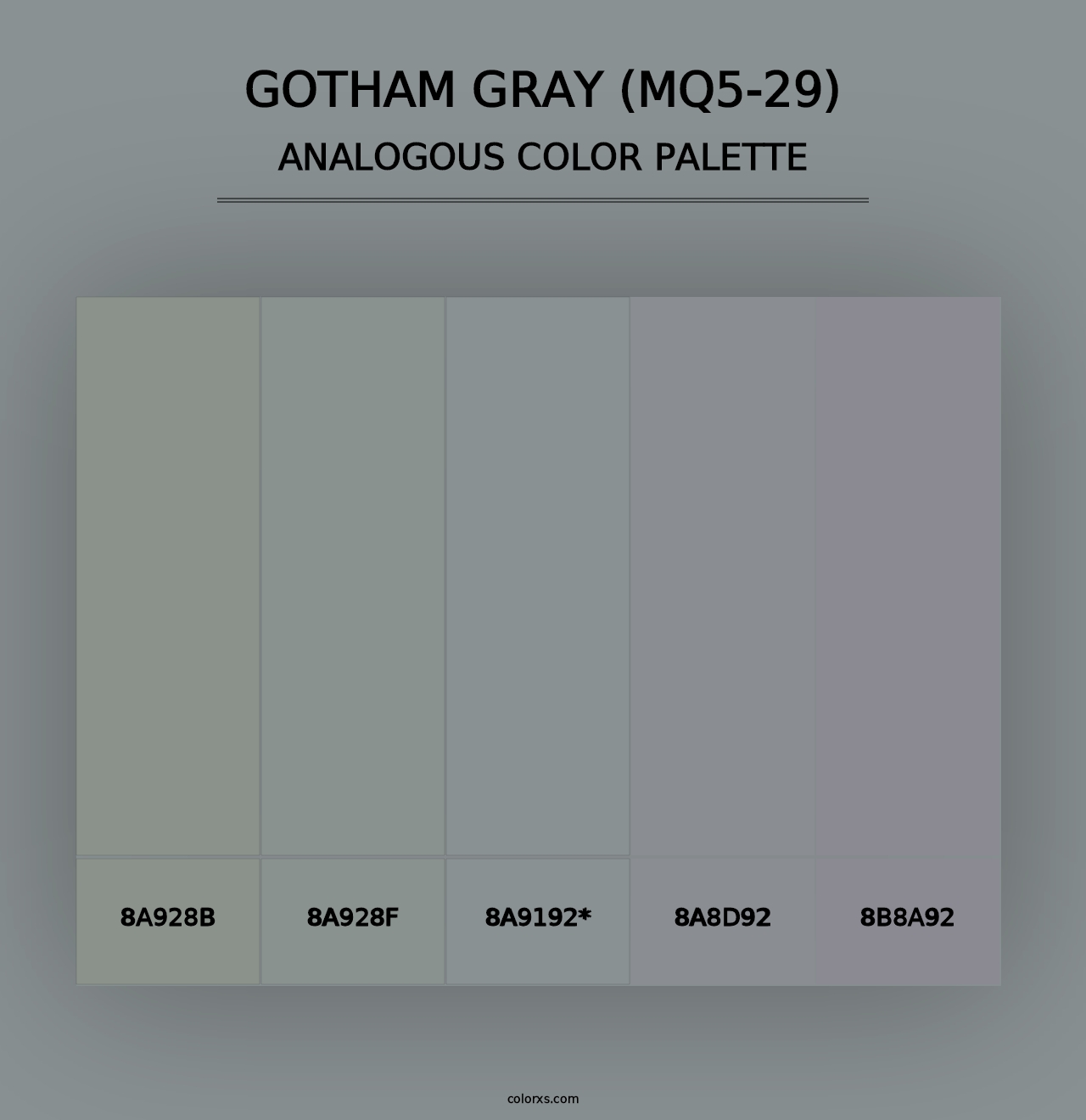 Gotham Gray (MQ5-29) - Analogous Color Palette