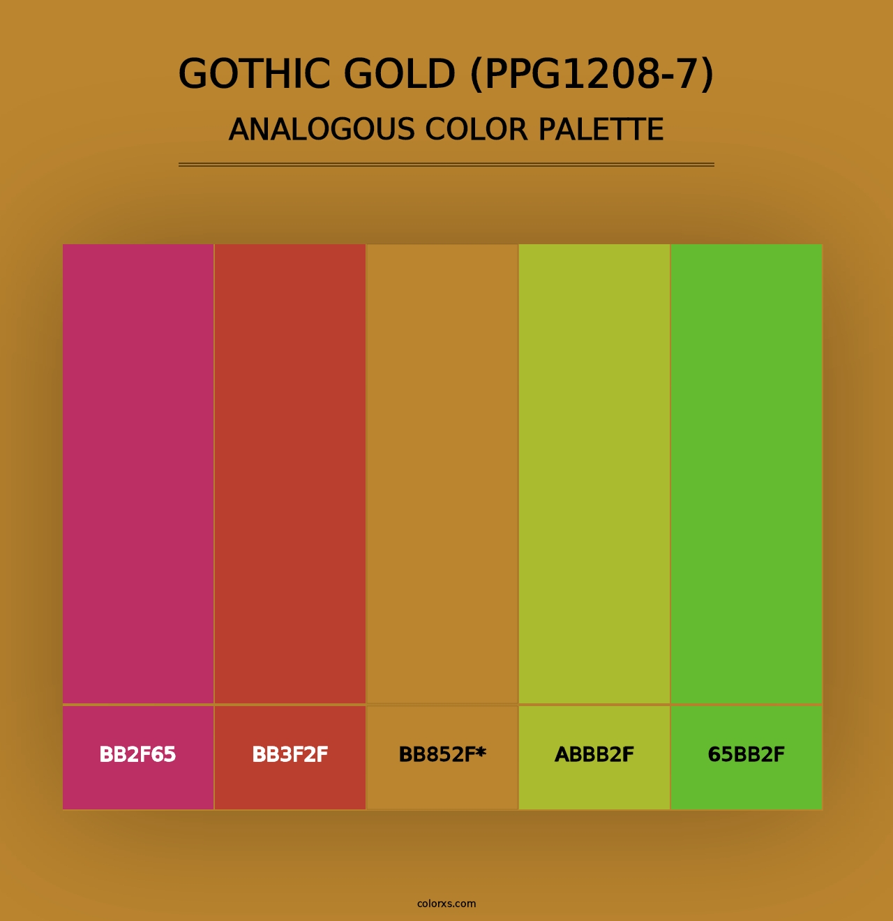 Gothic Gold (PPG1208-7) - Analogous Color Palette