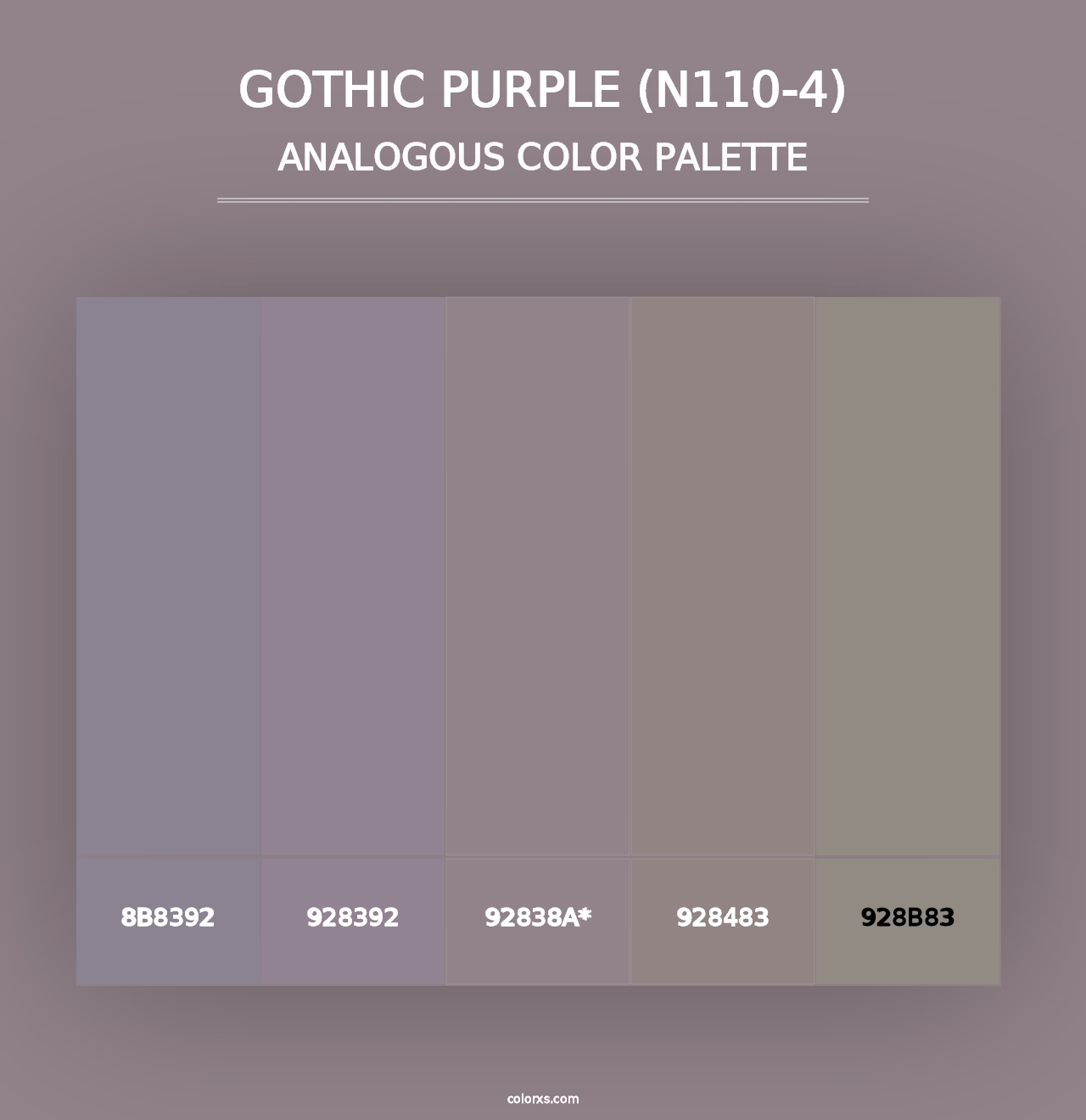 Gothic Purple (N110-4) - Analogous Color Palette