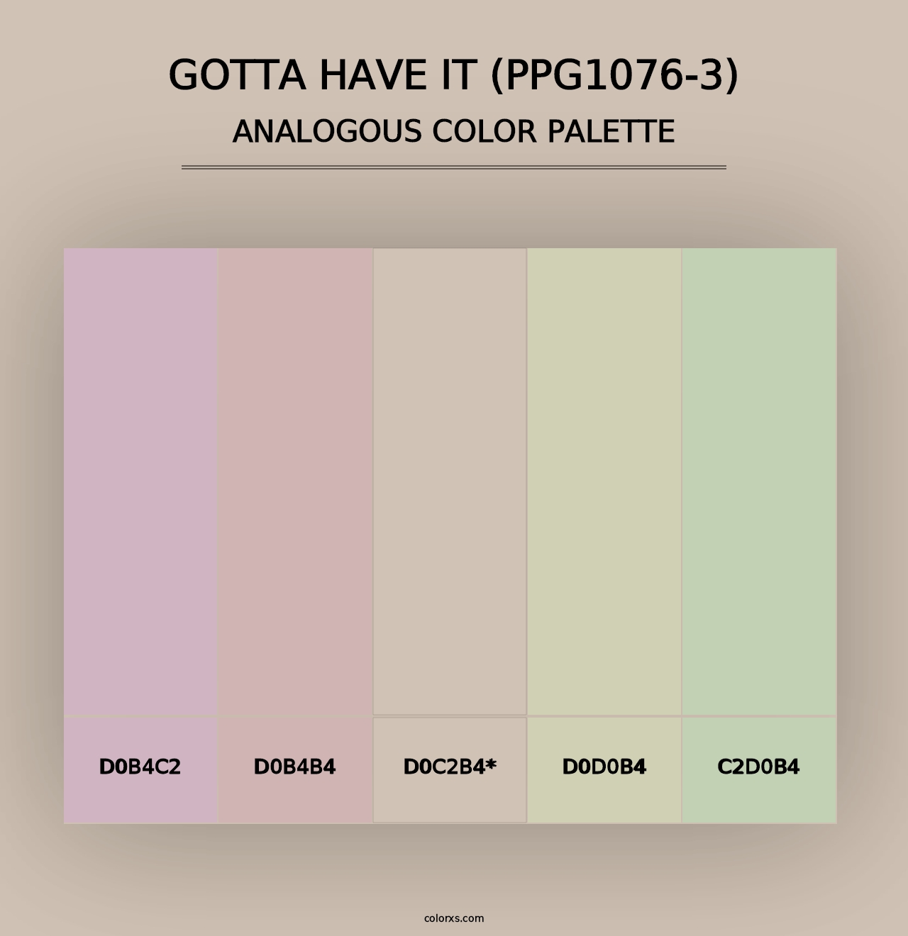 Gotta Have It (PPG1076-3) - Analogous Color Palette