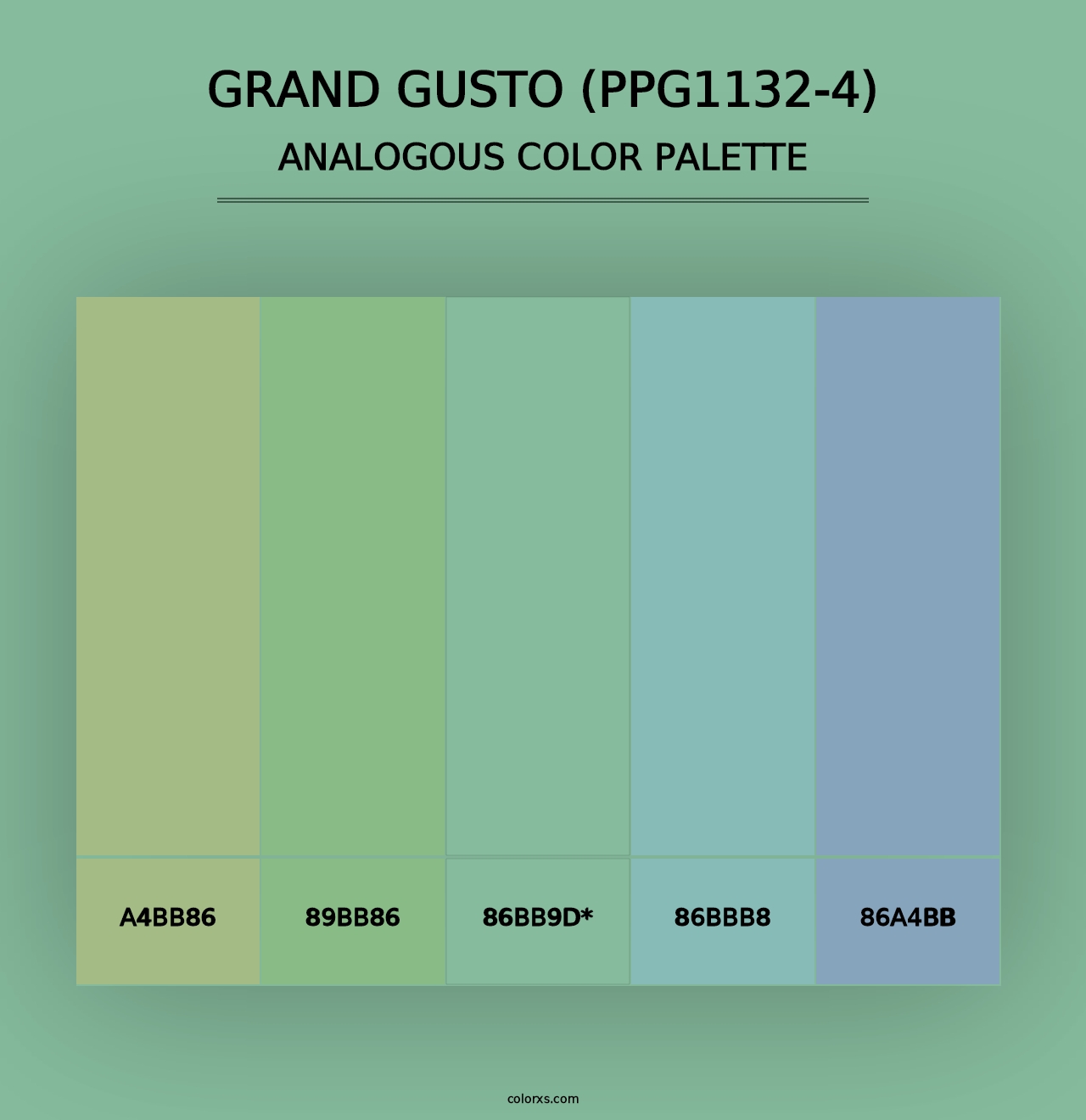 Grand Gusto (PPG1132-4) - Analogous Color Palette