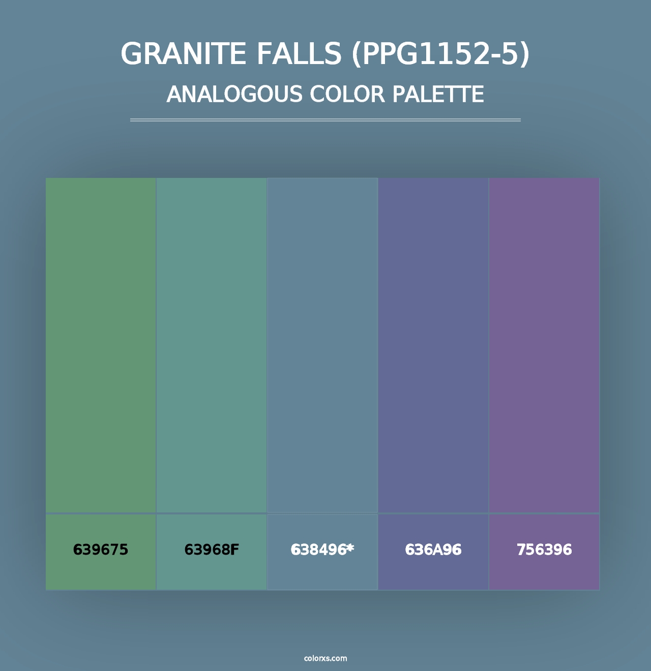 Granite Falls (PPG1152-5) - Analogous Color Palette