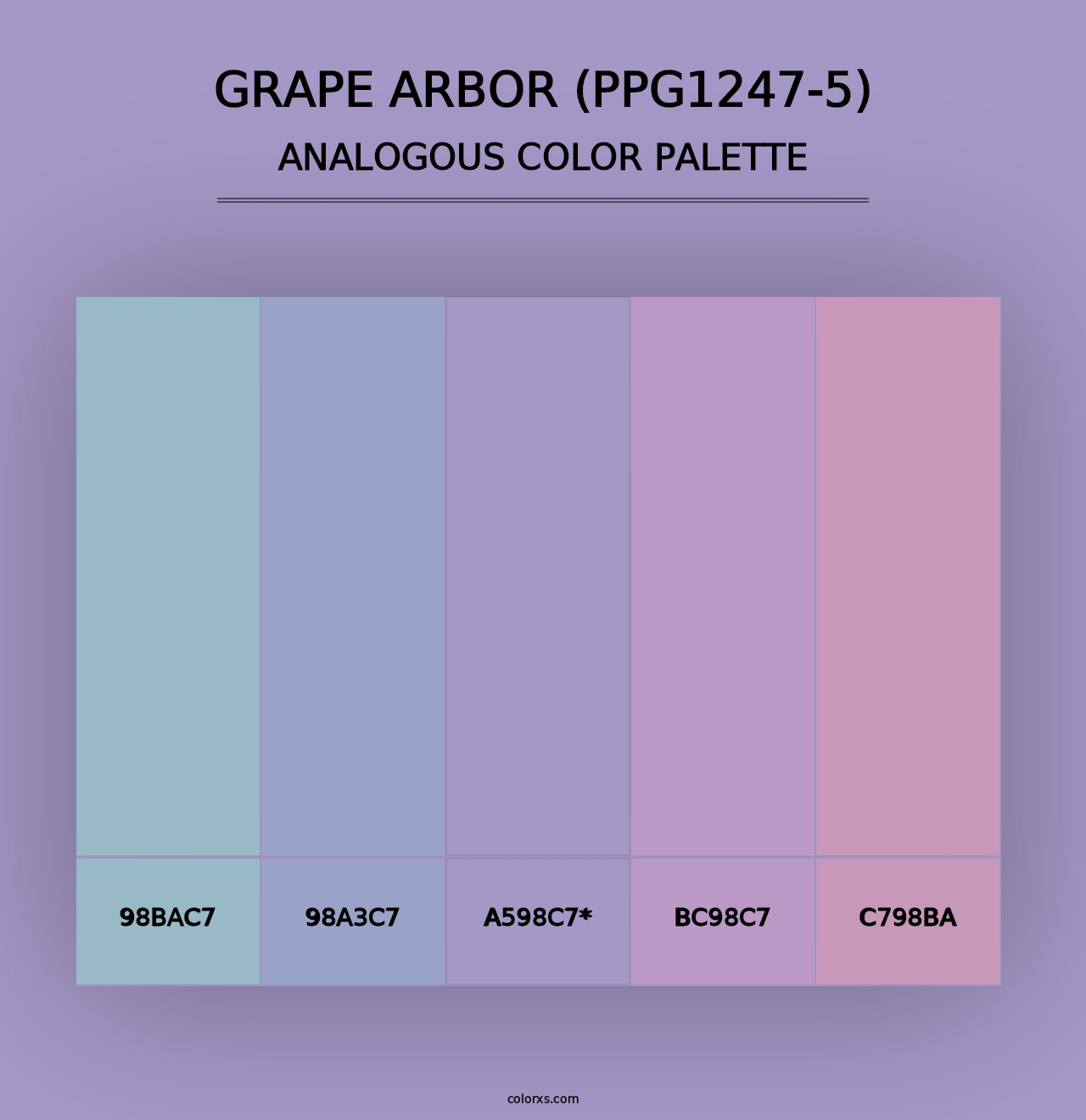 Grape Arbor (PPG1247-5) - Analogous Color Palette