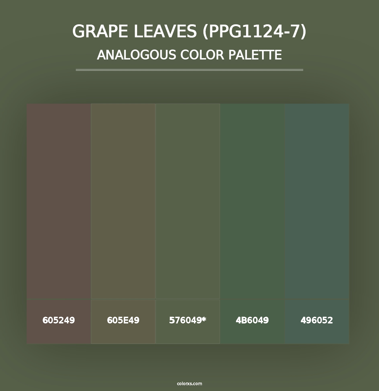 Grape Leaves (PPG1124-7) - Analogous Color Palette