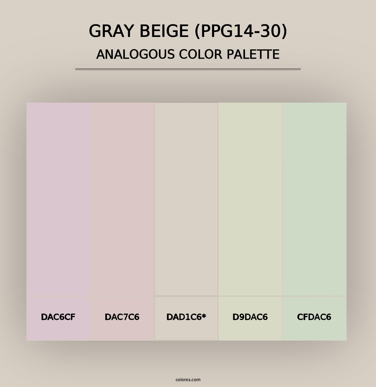 Gray Beige (PPG14-30) - Analogous Color Palette