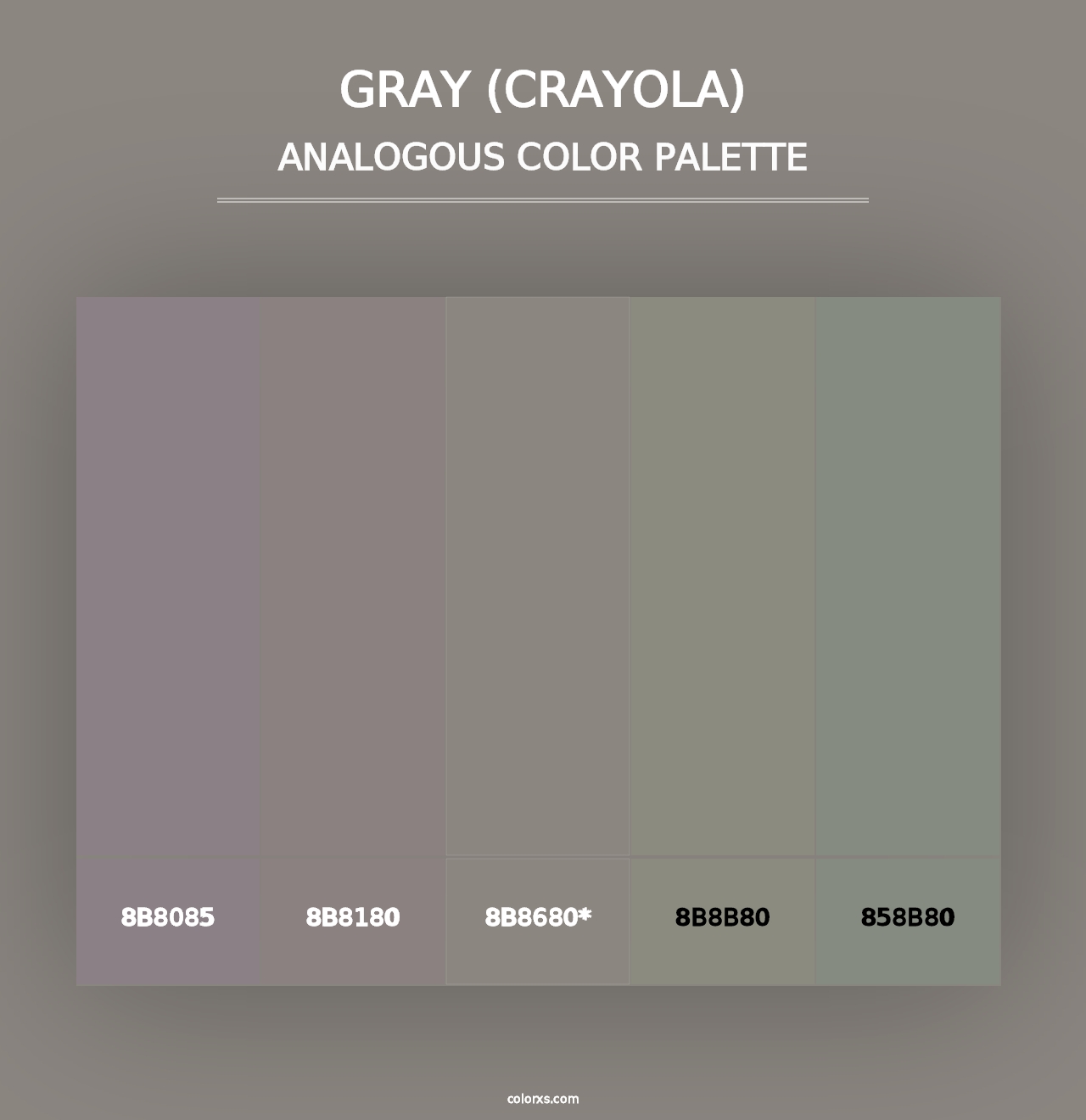 Gray (Crayola) - Analogous Color Palette