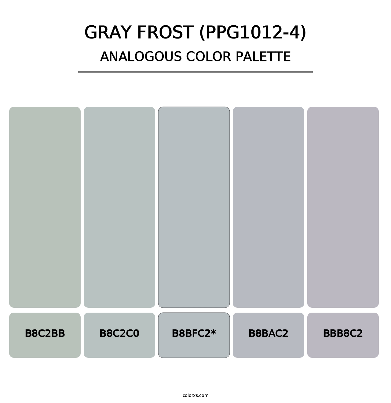 Gray Frost (PPG1012-4) - Analogous Color Palette