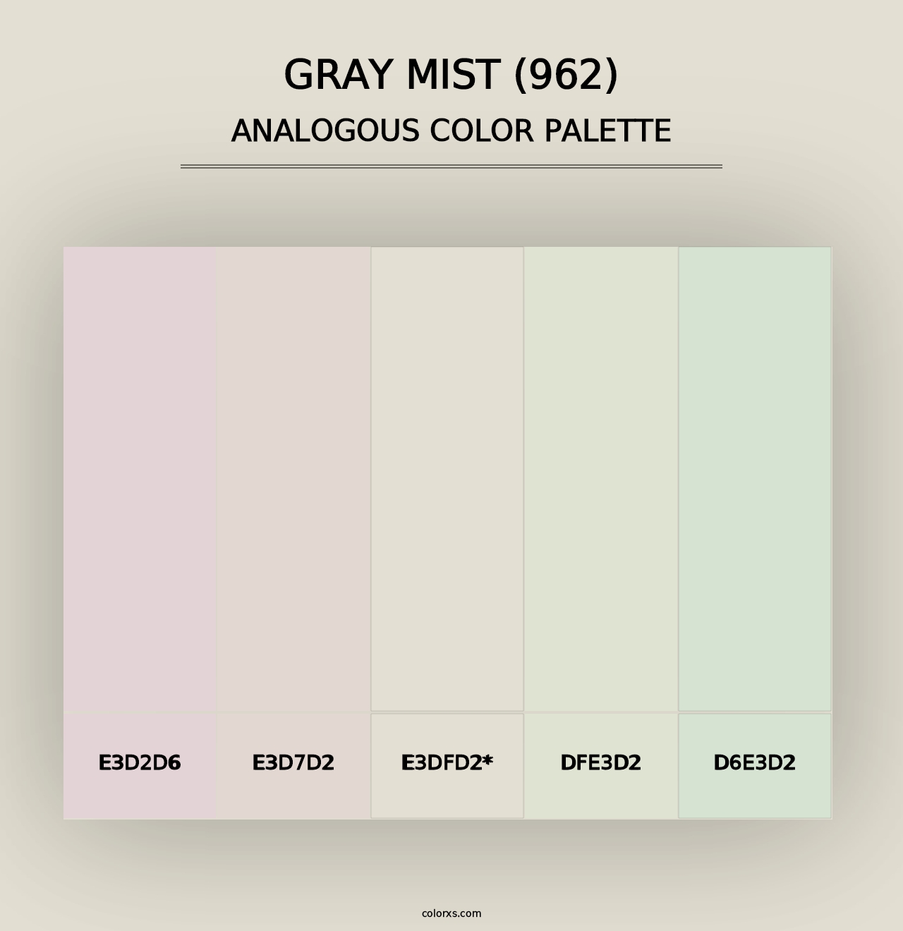 Gray Mist (962) - Analogous Color Palette