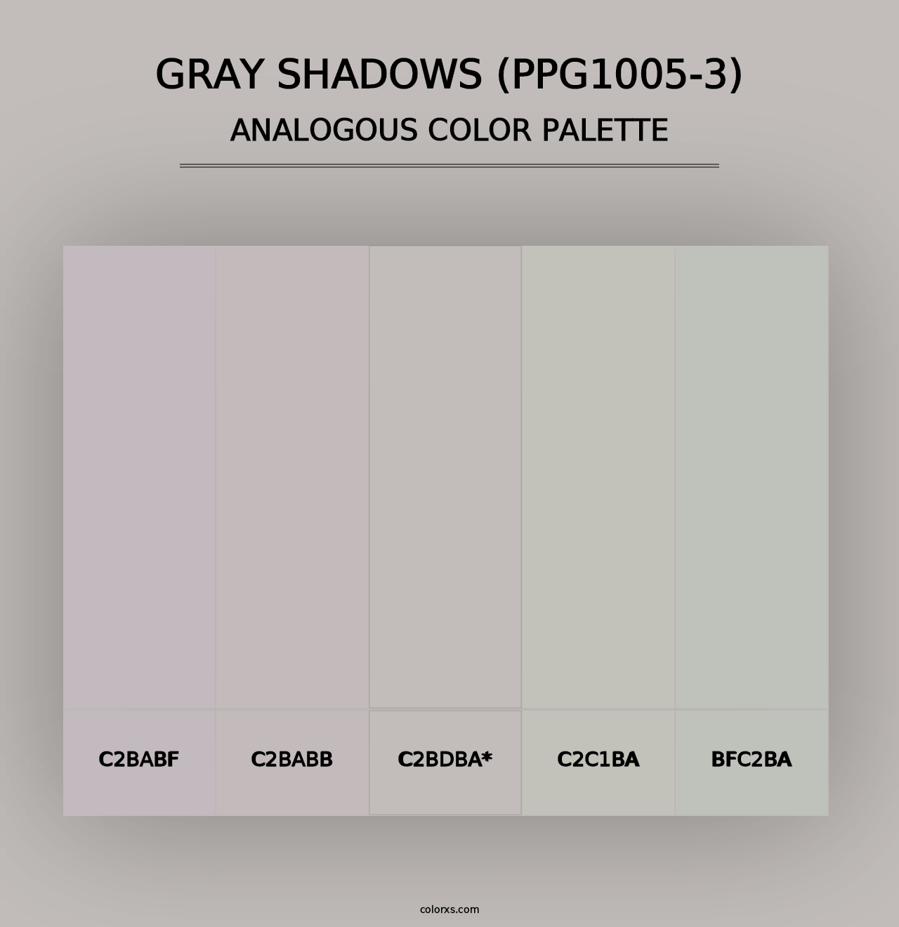 Gray Shadows (PPG1005-3) - Analogous Color Palette