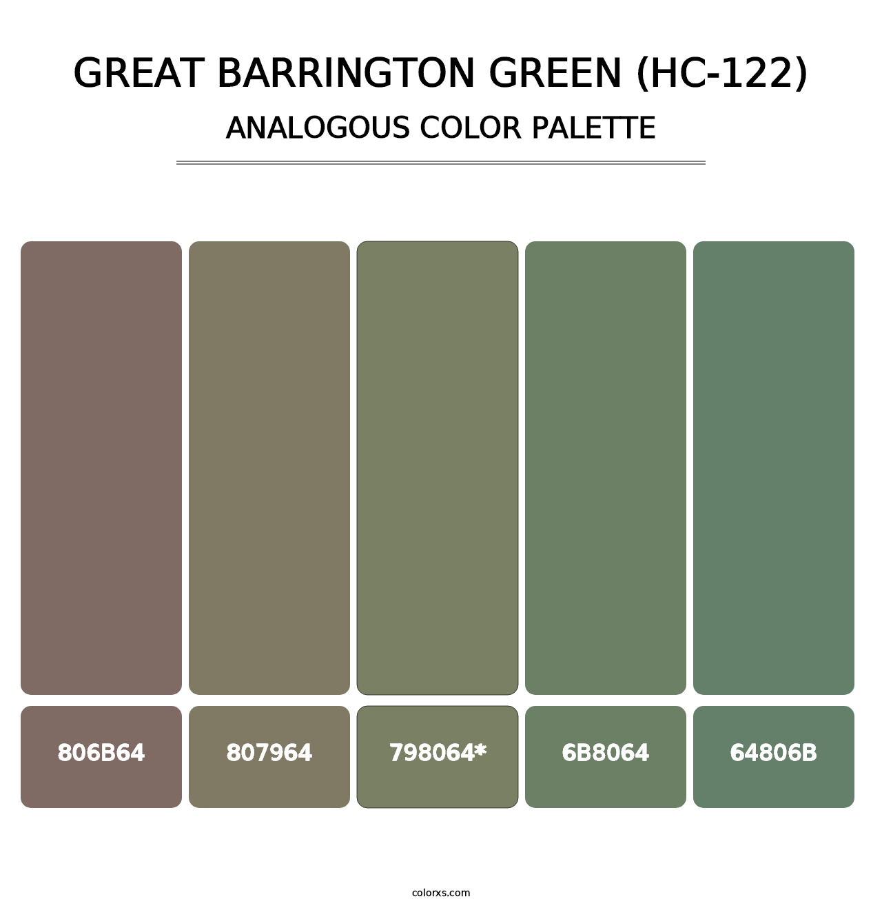 Great Barrington Green (HC-122) - Analogous Color Palette