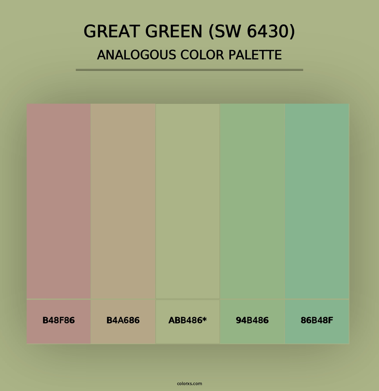 Great Green (SW 6430) - Analogous Color Palette