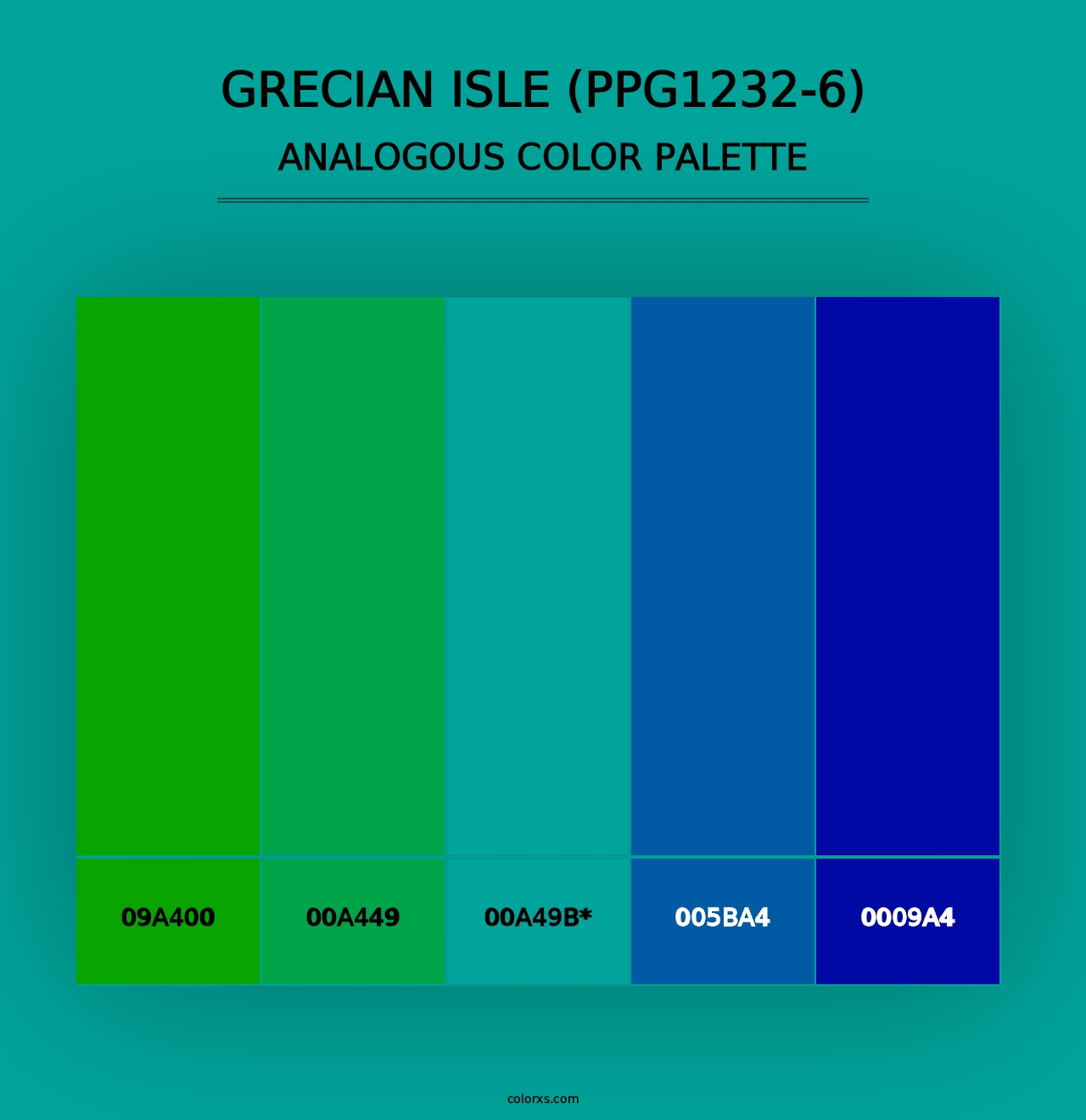 Grecian Isle (PPG1232-6) - Analogous Color Palette