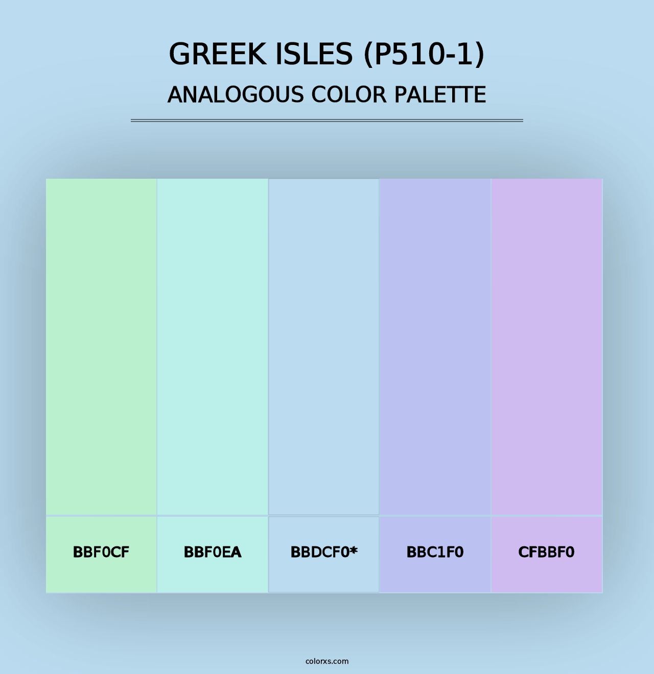 Greek Isles (P510-1) - Analogous Color Palette