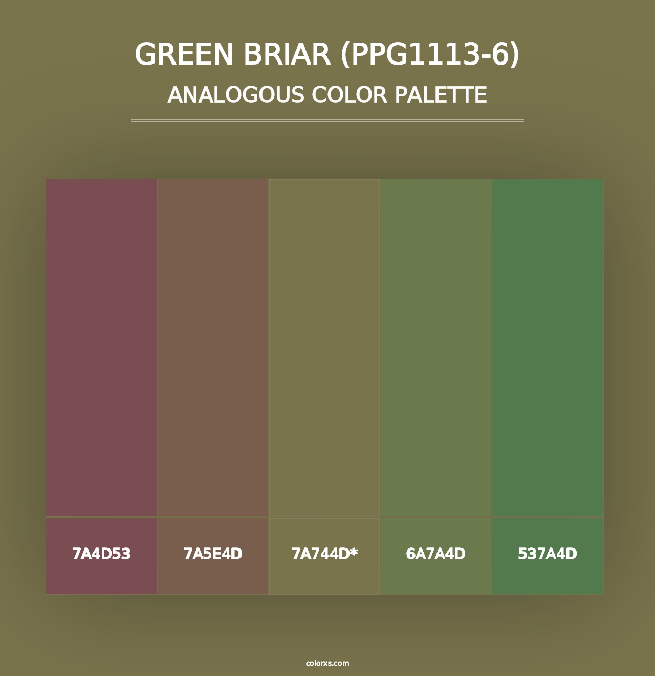 Green Briar (PPG1113-6) - Analogous Color Palette