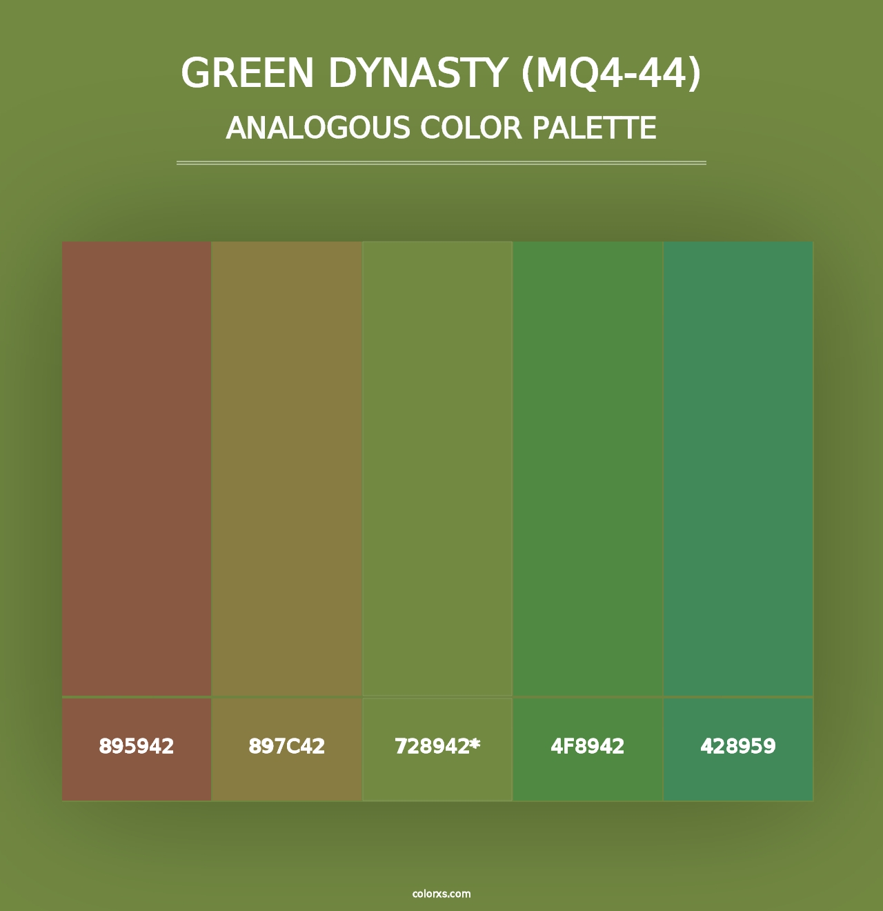 Green Dynasty (MQ4-44) - Analogous Color Palette