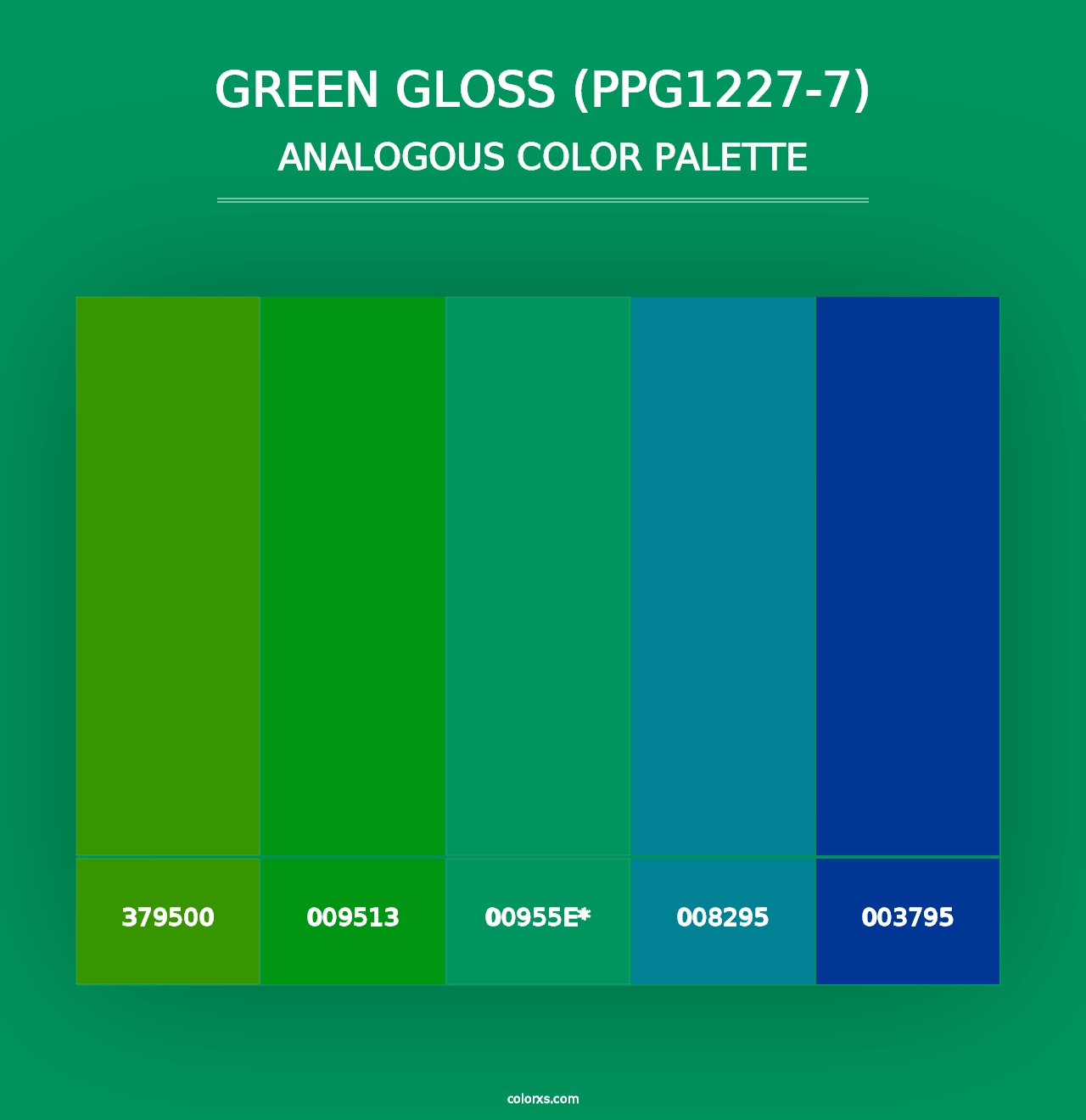 Green Gloss (PPG1227-7) - Analogous Color Palette