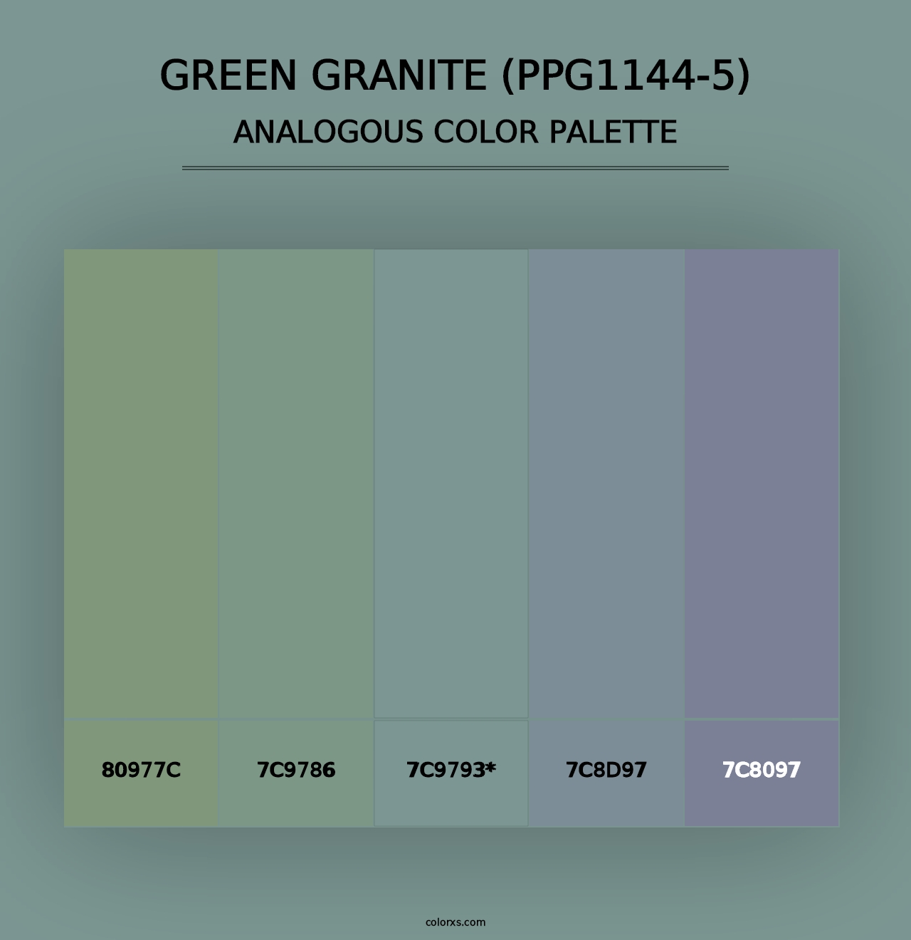 Green Granite (PPG1144-5) - Analogous Color Palette