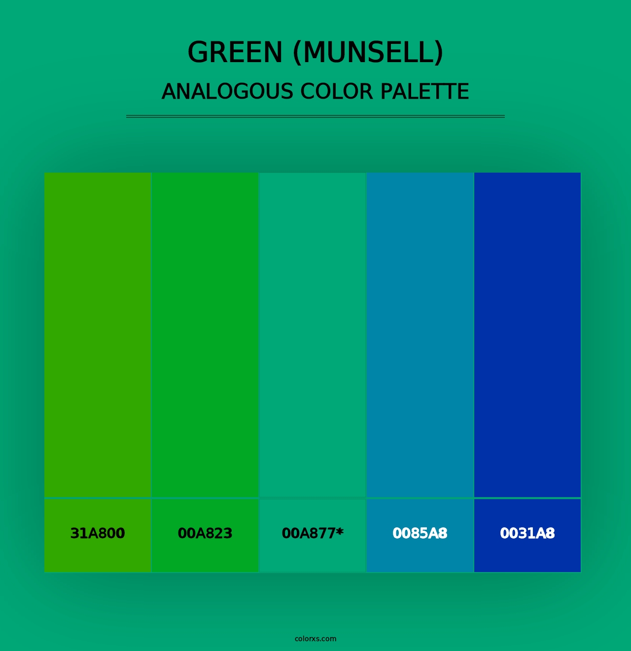 Green (Munsell) - Analogous Color Palette