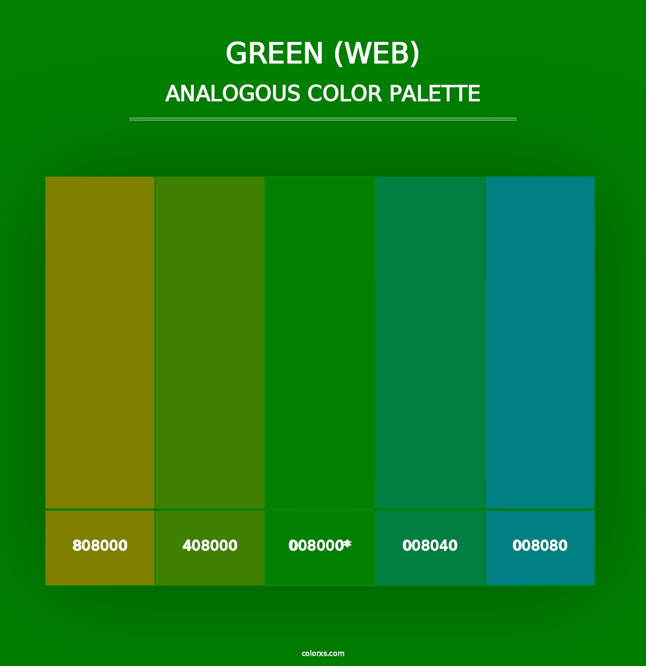 Green (Web) - Analogous Color Palette